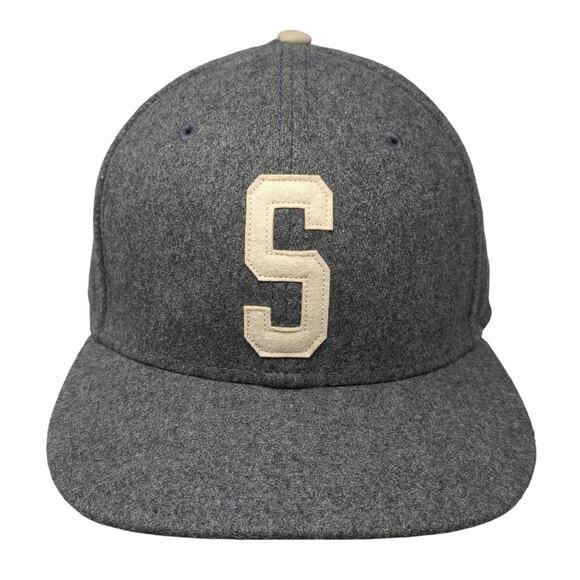 Stussy Capz Snapback Hat Gray Patch S Logo Wool Blend Adjustable - Picture 1 of 9
